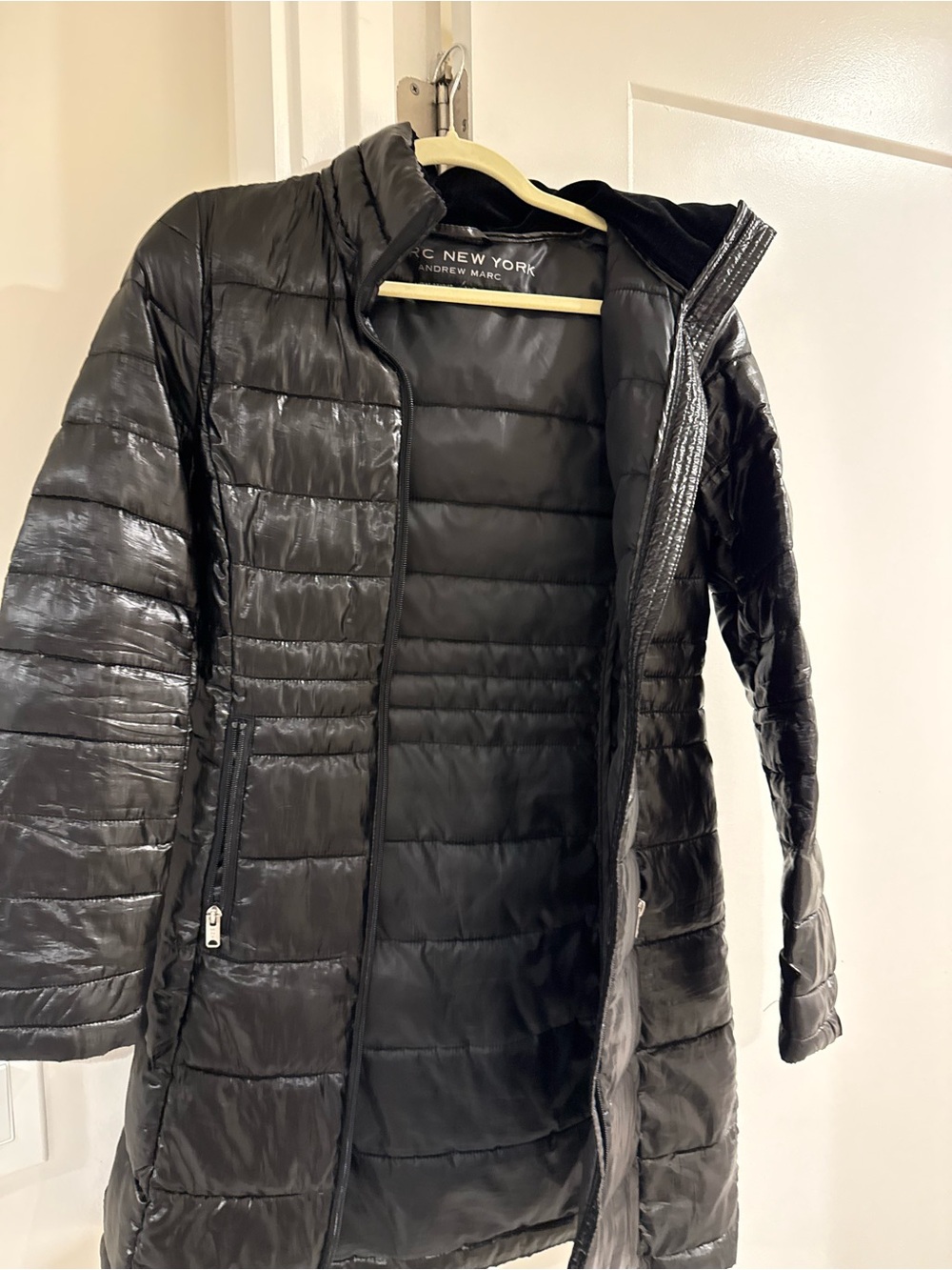 Marc New York Black Quilted Long Puffer Jacket